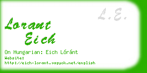 lorant eich business card